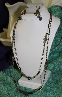 Stylish Indian Agate Chain Necklace Set