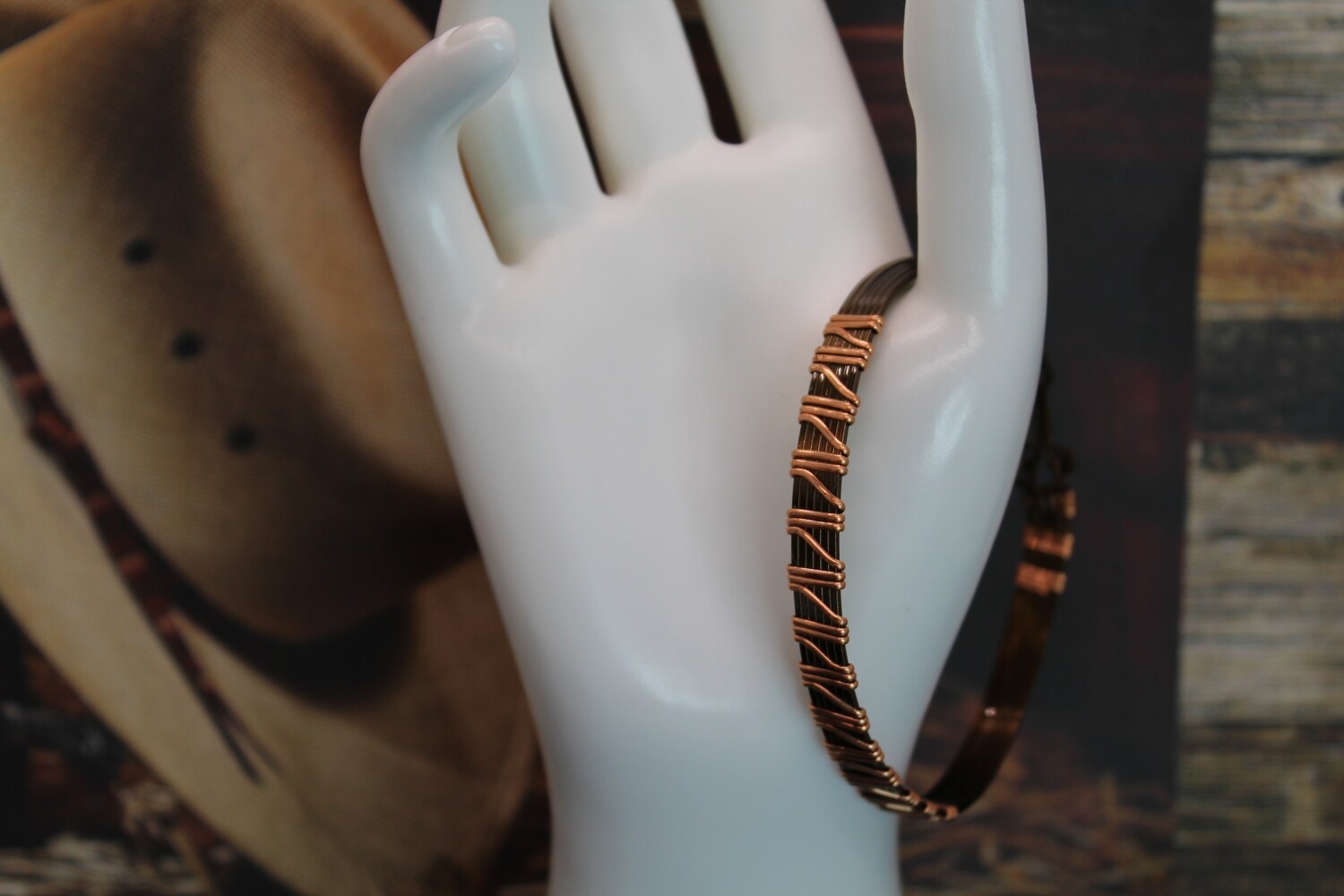 Copper &amp; Bronze Wire Wrapped Bracelet