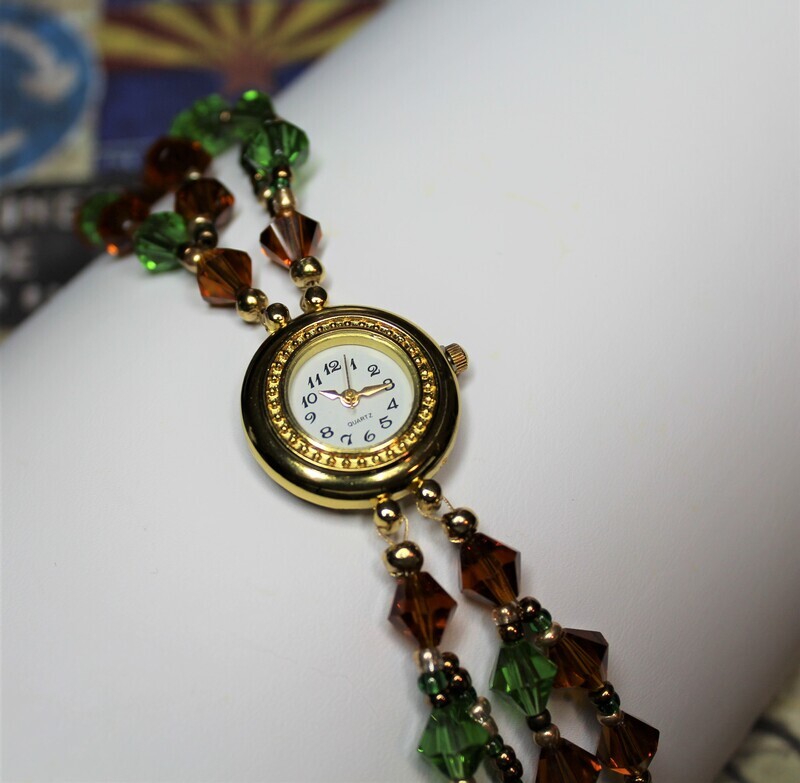 Golden Crystal Watch Set