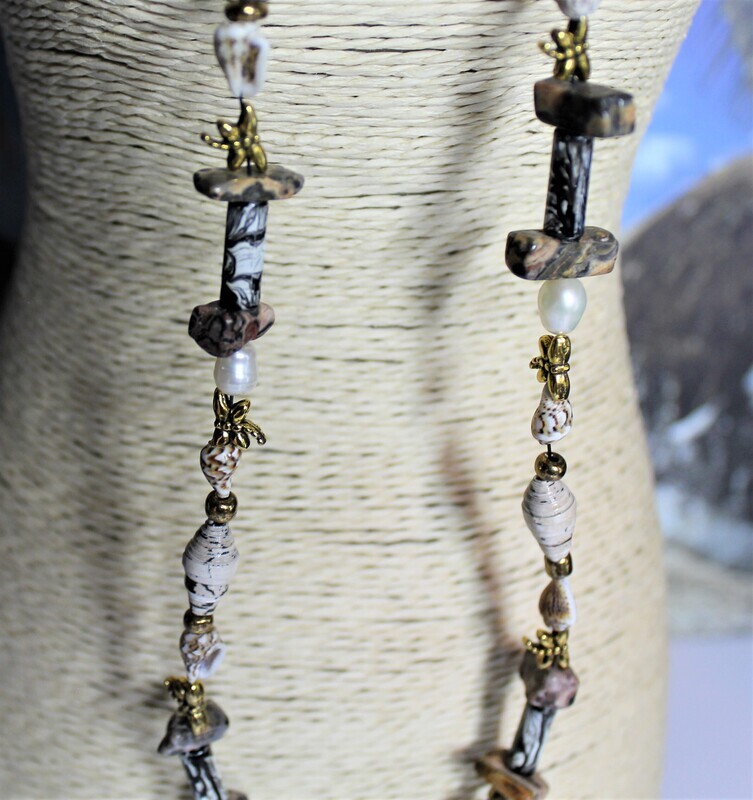 Bone Shell Beaded Necklace