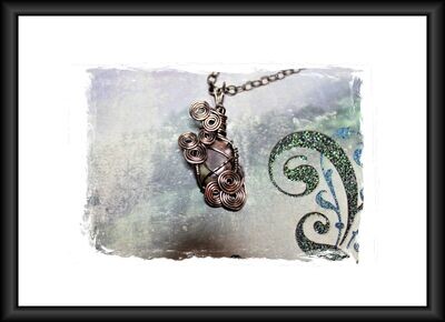 Antiqued Copper Wire Wrapped Jasper Stone