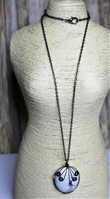 White Howlite Wire Wrapped Stone Necklace