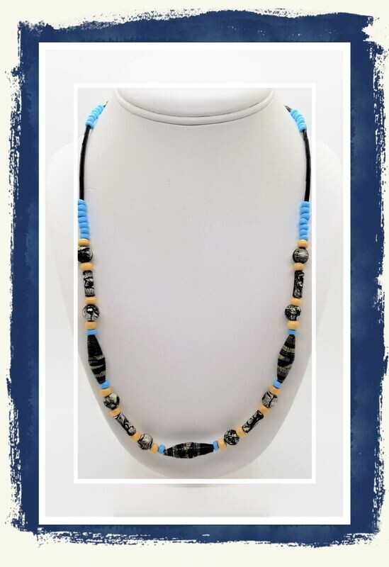 Black Paper Bead Necklace