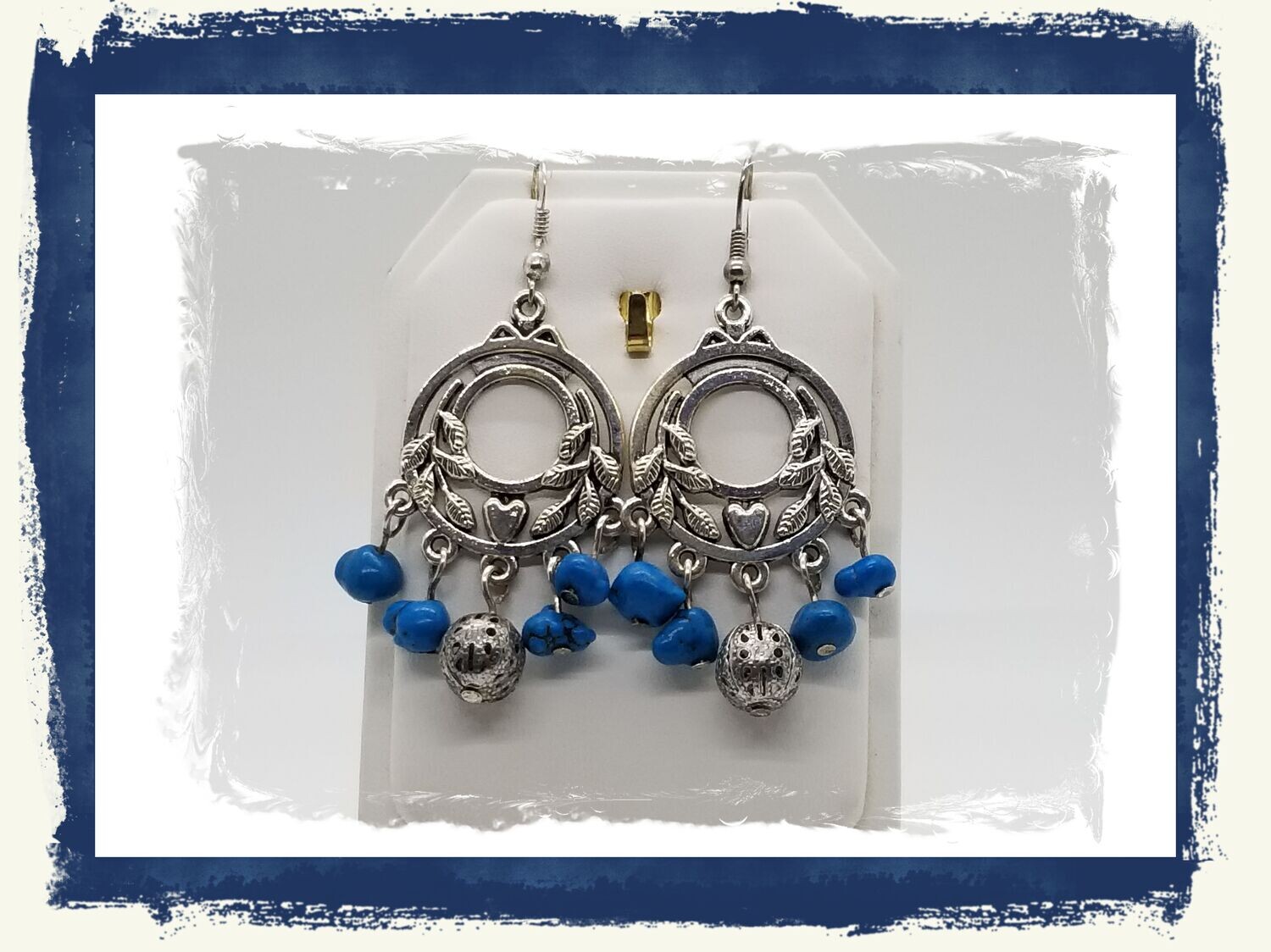 Turquoise Nugget Chandelier Earrings