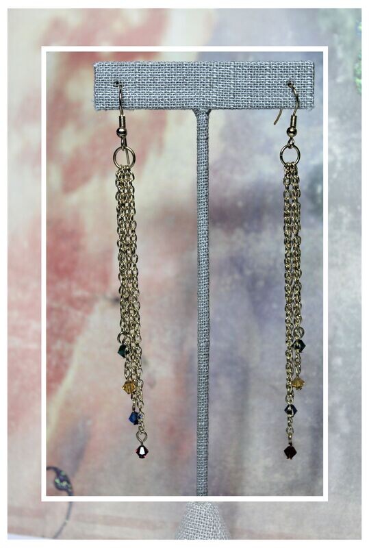 Golden Rainbow Dangle Earrings