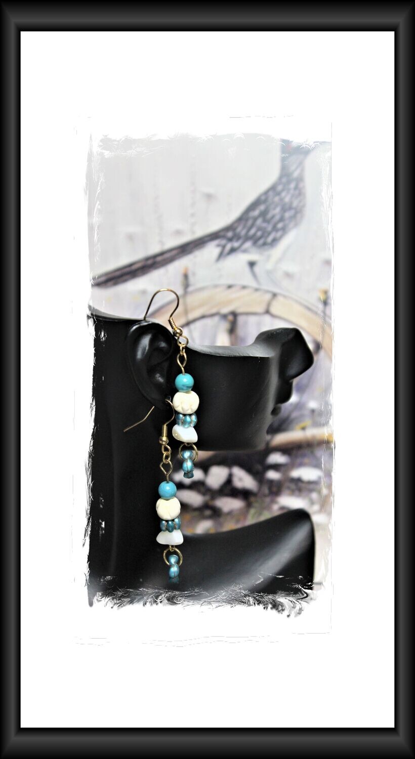 Sea Green and Ivory Earrings