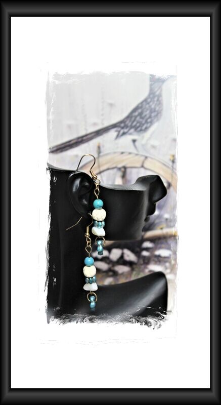 Sea Green and Ivory Earrings