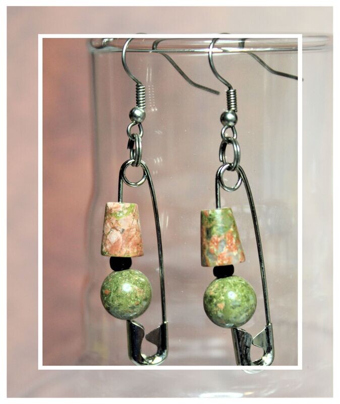 Safety Pin Bead Earrings