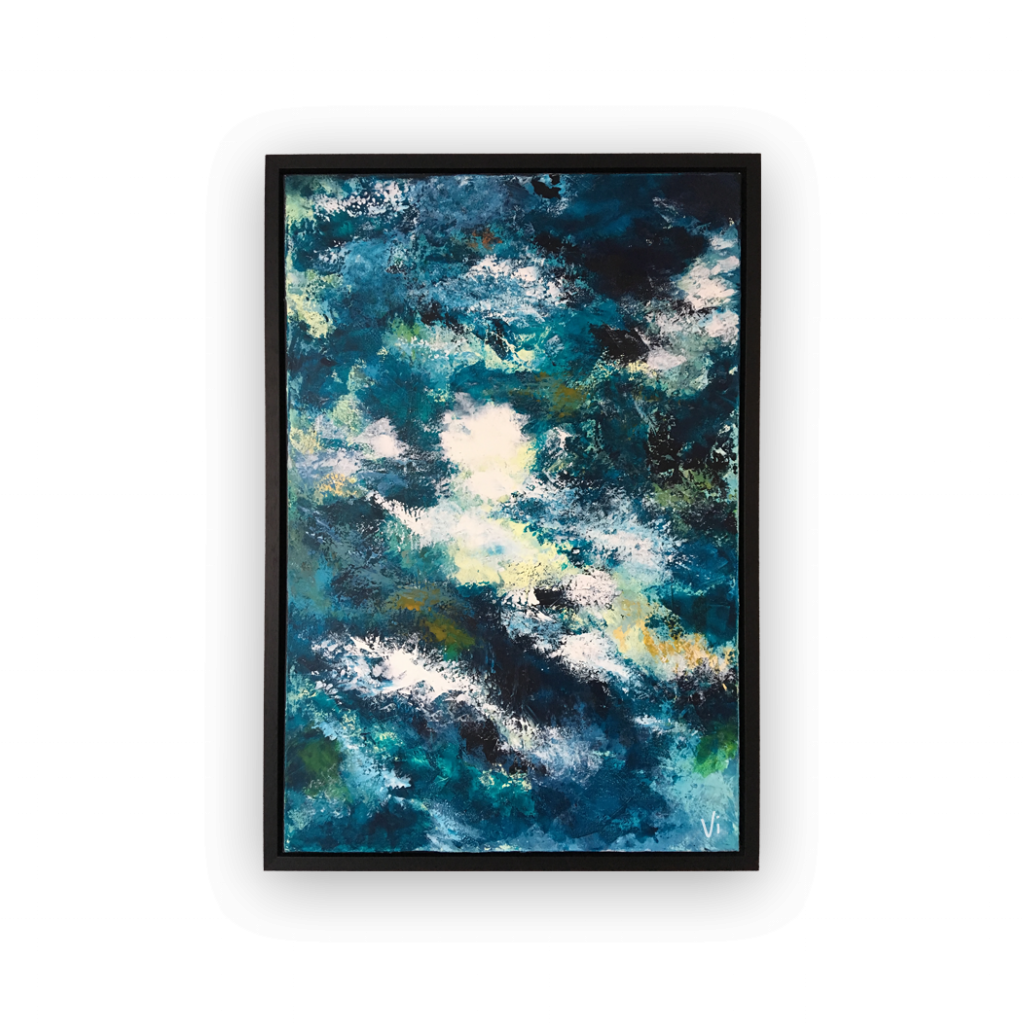Abstract Green Clouds 60 x 90 cm