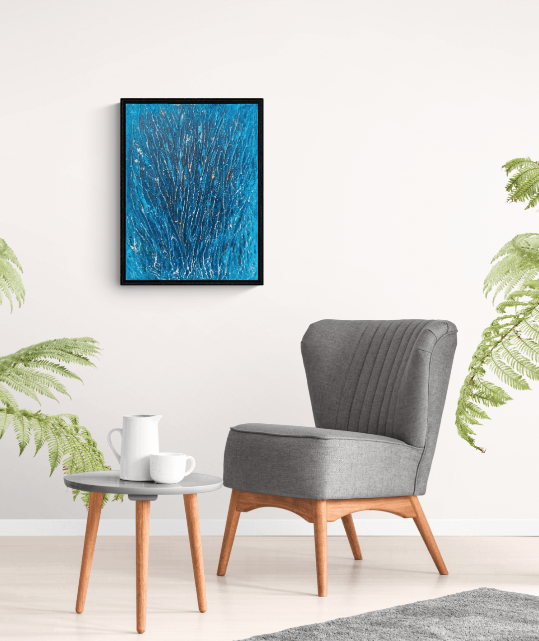 Abstract Aqua Colors 50 x 70 cm