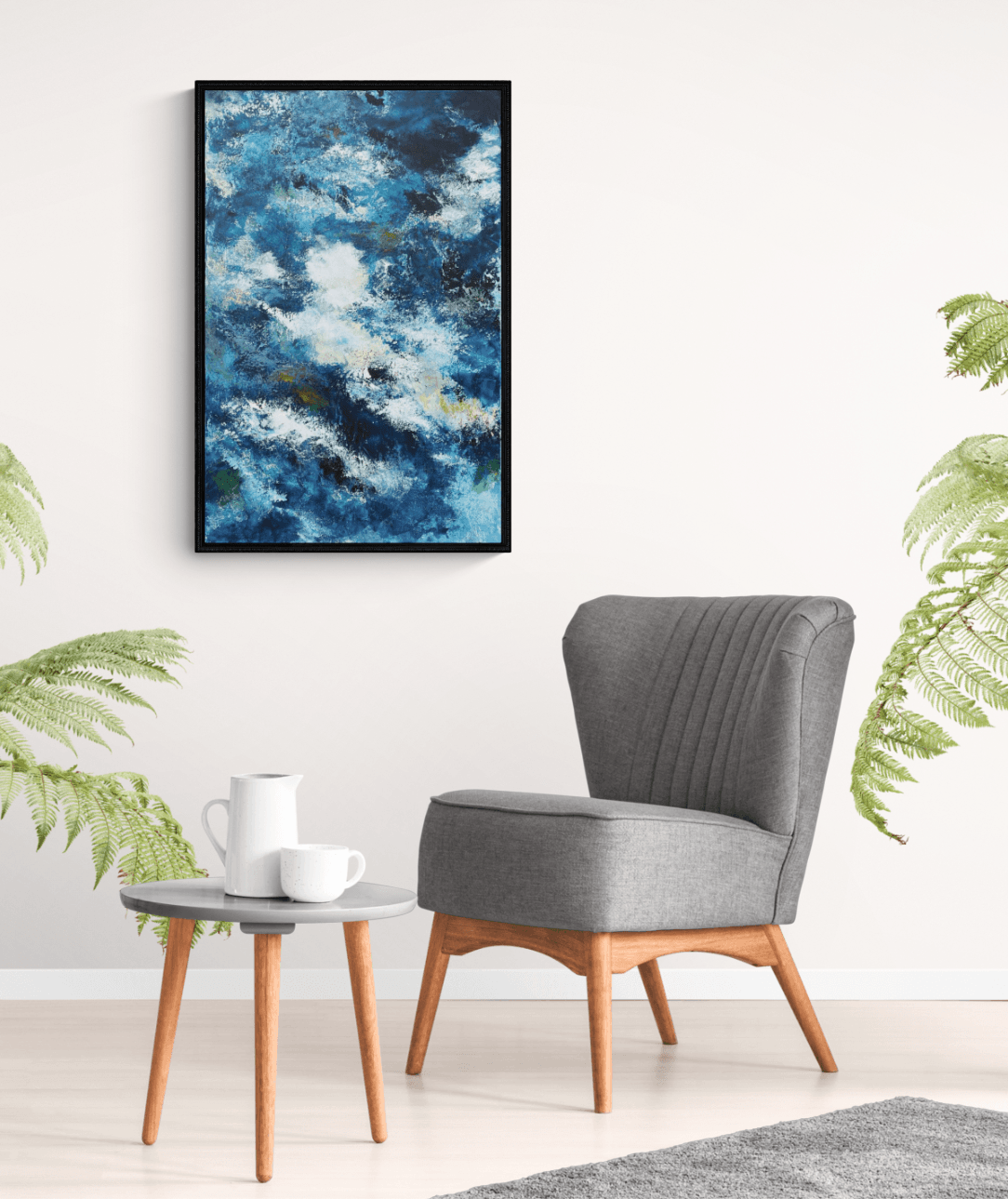 Abstract Green Clouds 60 x 90 cm