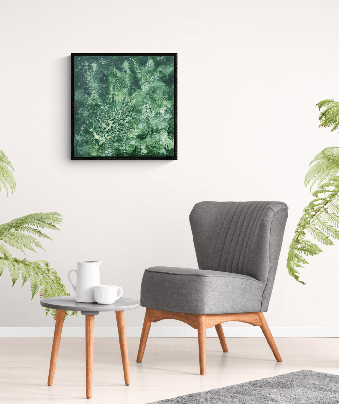 Abstract Green Forest 60 x 60 cm