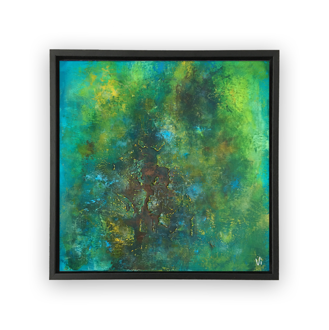 Abstract Green Growths 60 x 60 cm
