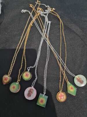 1 Collier inoxydable double face doré