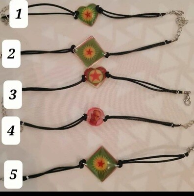 1 Bracelet double face en cuir noir