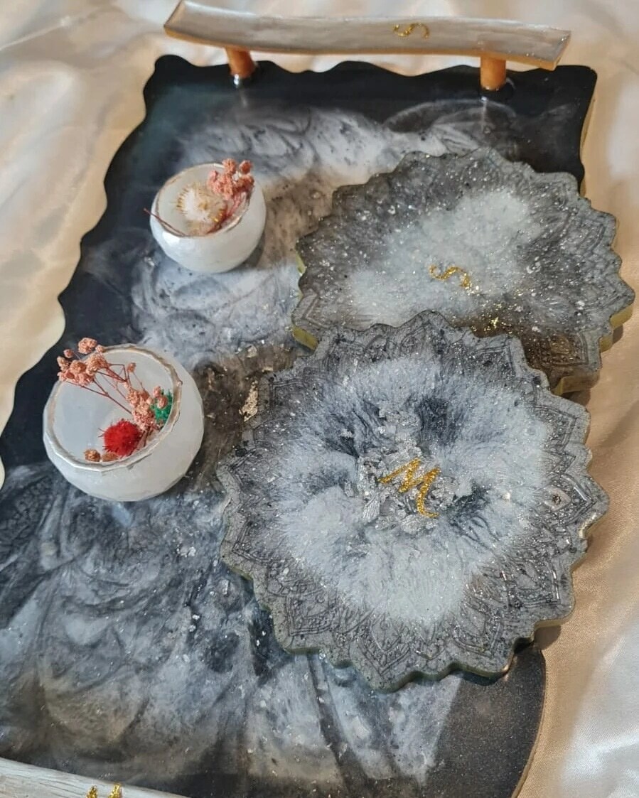 Plateau resine motifs personnalisés