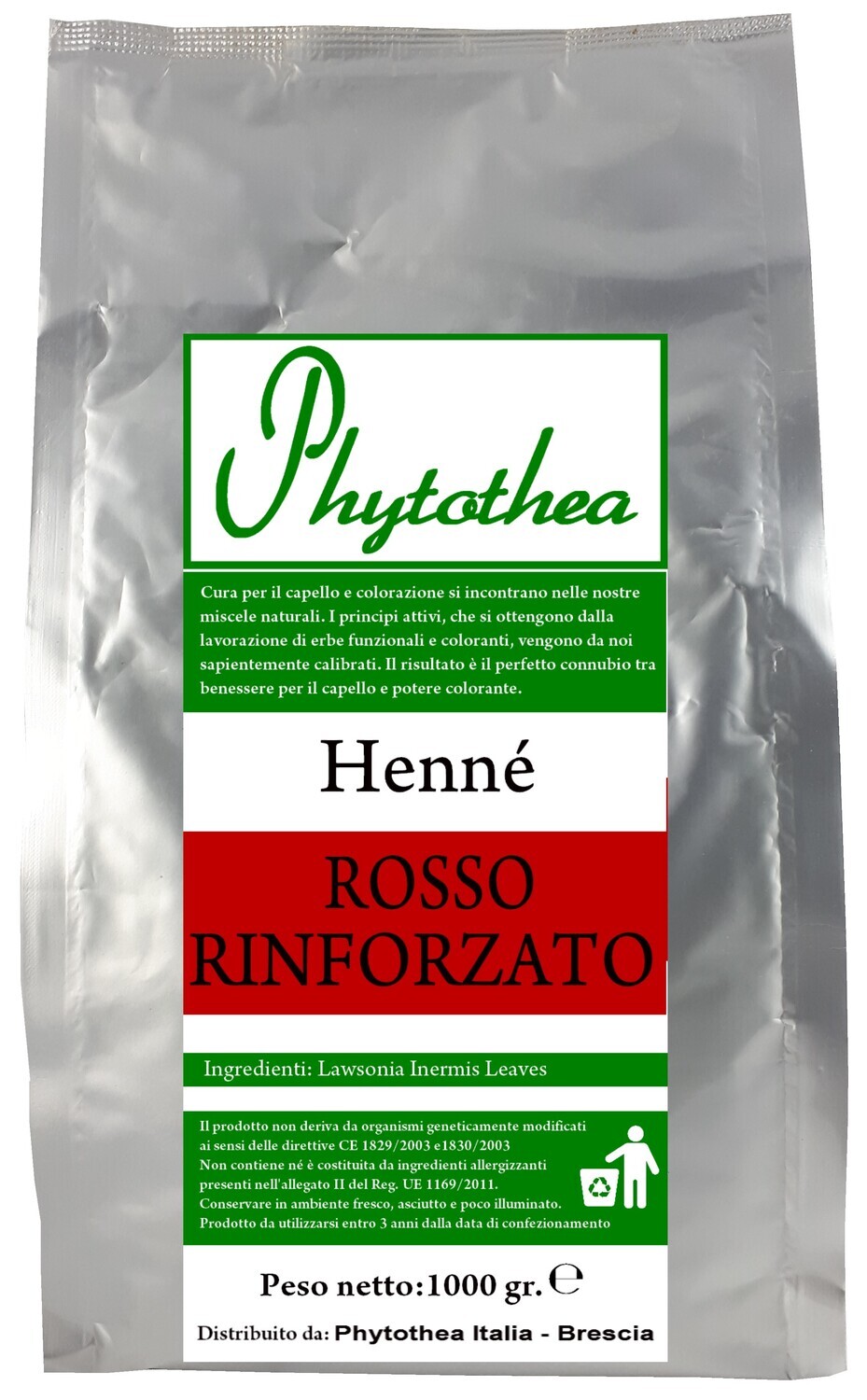 ORGANIC HENNE ROSSO RINFORZATO PHYTOTHEA 1000 GR