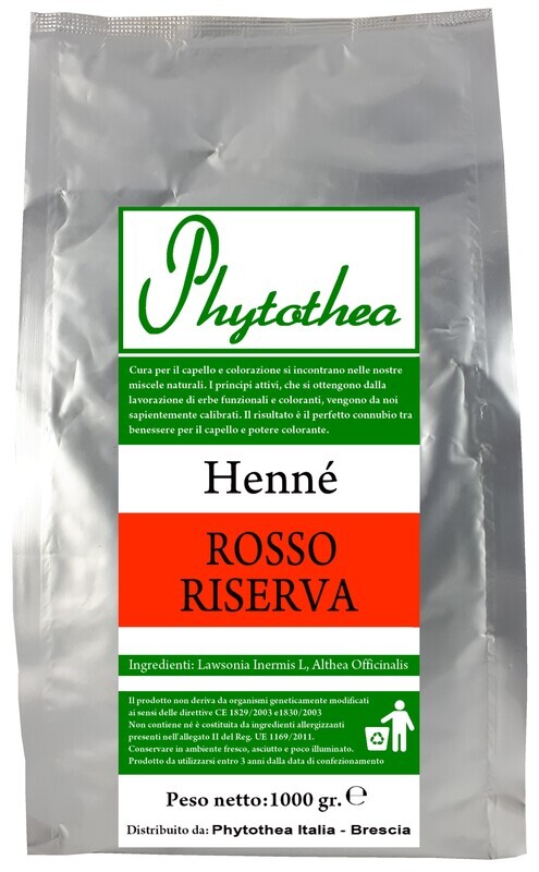 ORGANIC HENNE ROSSO RISERVA PHYTOTHEA1000 GR