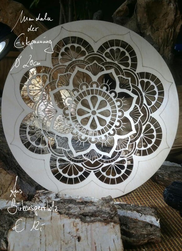 Mandala der Entspannung 20 cm aus Birkensperrholz Mandala der Entspannung 20 cm aus Birkensperrholz
