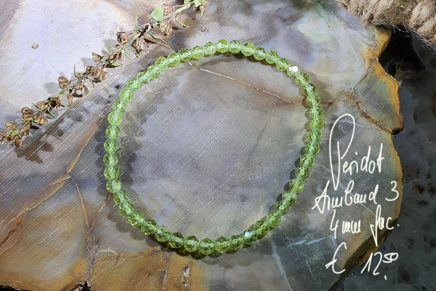 Peridot Armband 3 mm facettiert (3)