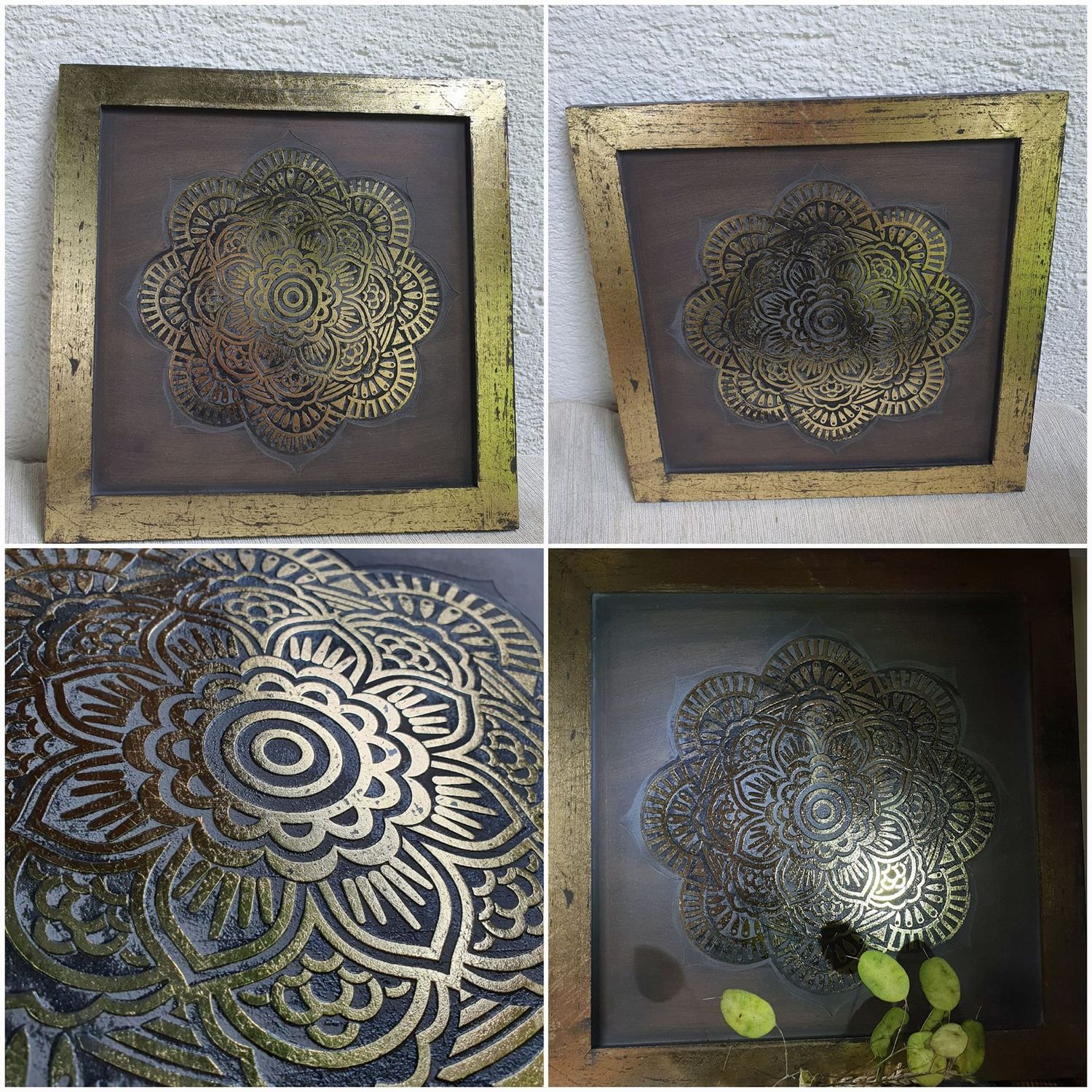 Holzbild Mandala 40 x 40 cm