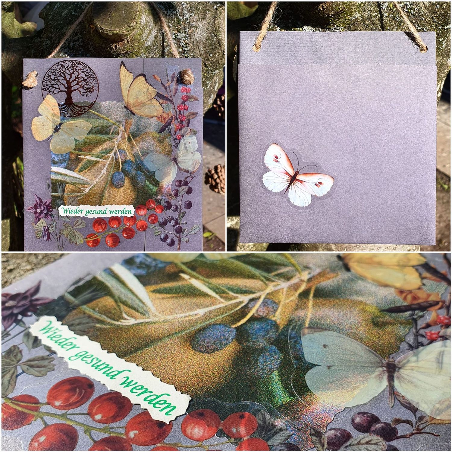 Aufhängekarten mit Falttasche hinten ca. 13,5 x 13,5 mm (3)