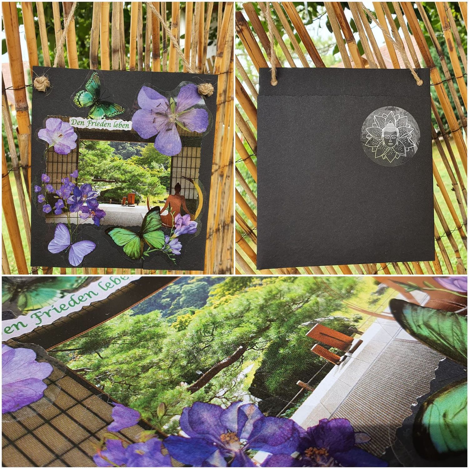 Aufhängekarten mit Falttasche hinten ca. 13,5 x 13,5 mm (6)