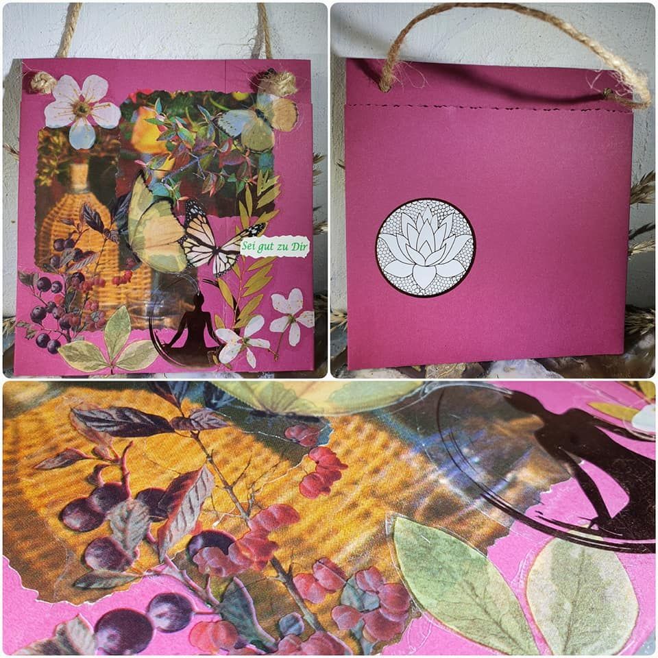 Aufhängekarten mit Falttasche hinten ca. 13,5 x 13,5 mm (2)