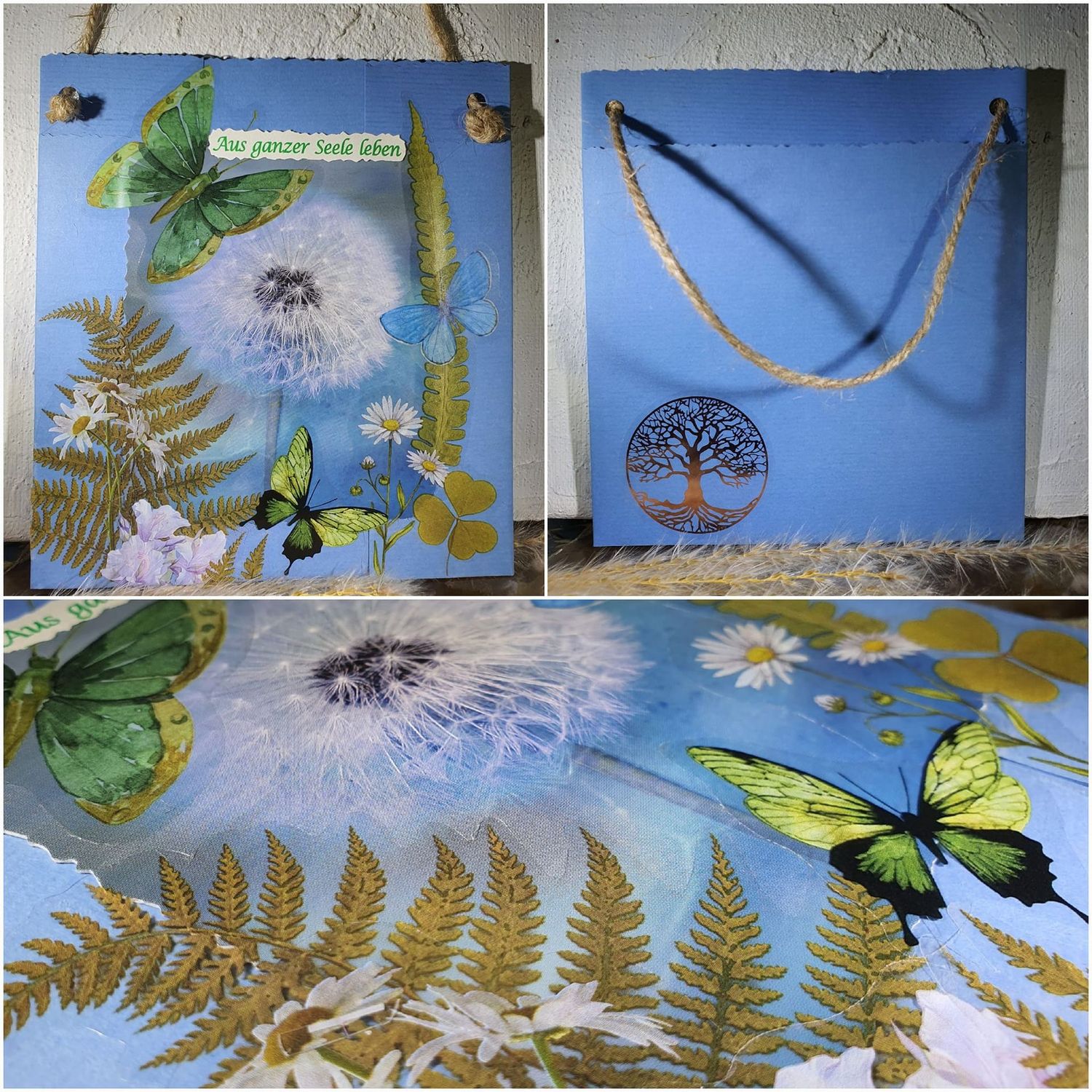 Aufhängekarten mit Falttasche hinten ca. 13,5 x 13,5 mm (9)