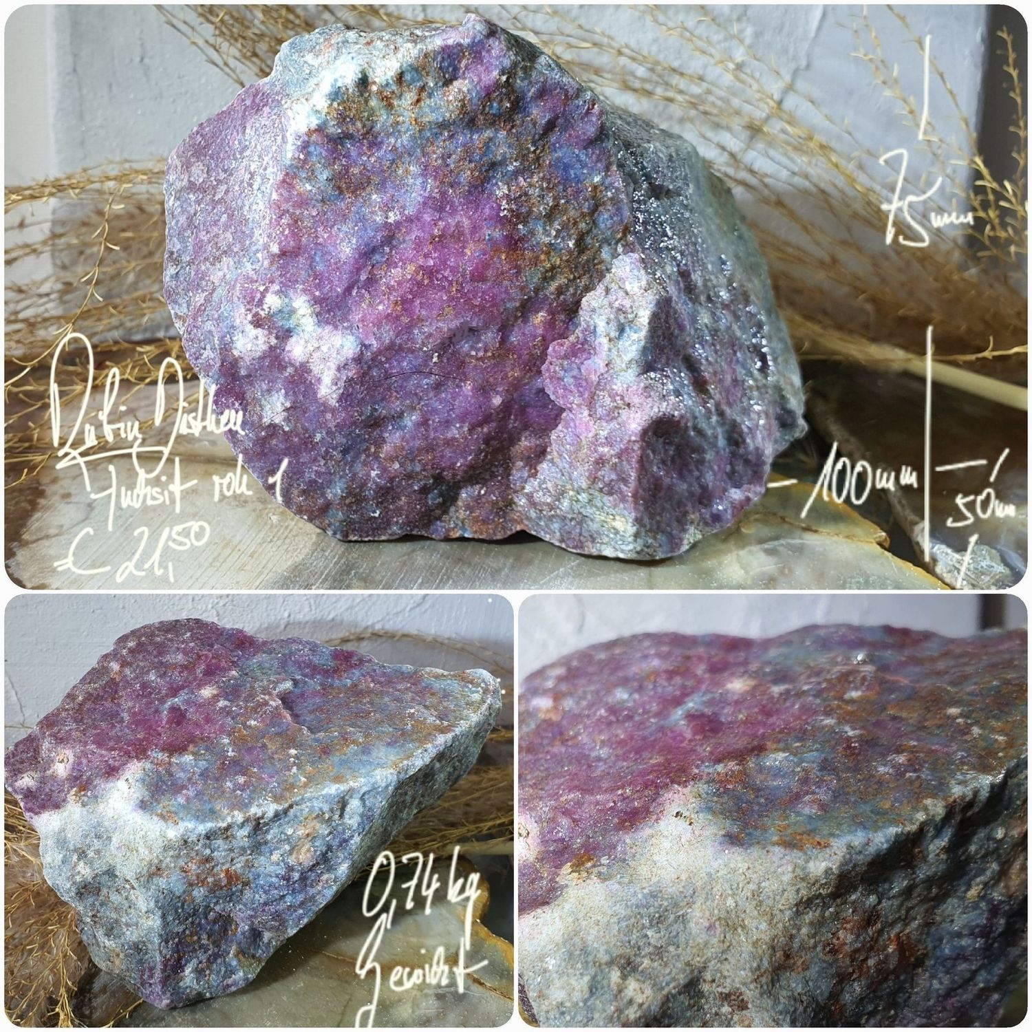 Rubin Disthen Fuchsit Rohstein (1)