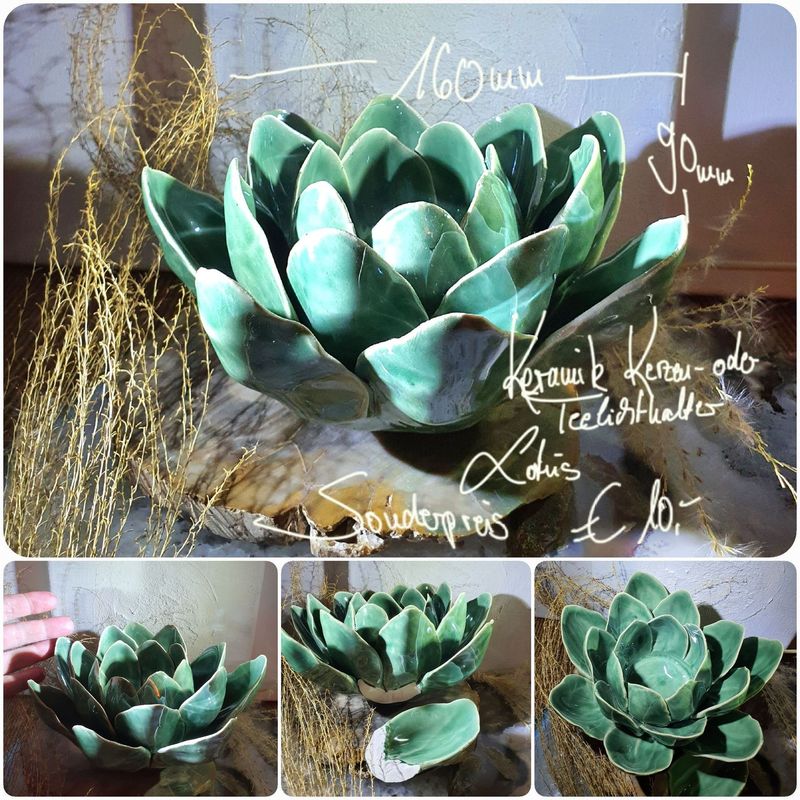 Keramik Kerzen- oder Teelichthalter Lotus - Sonderpreis Keramik Kerzen- oder Teelichthalter Lotus - Sonderpreis