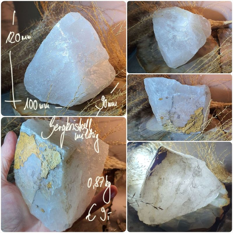 Bergkristall Rohstein milchig 0,87 KG Bergkristall Rohstein milchig 0,87 KG