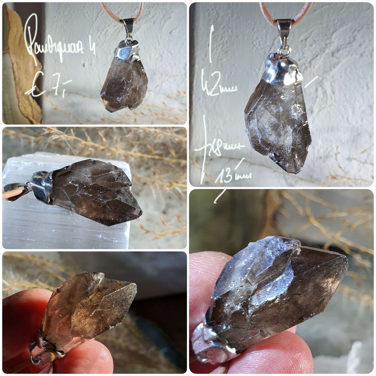 Rauchquarz Anhänger (4)