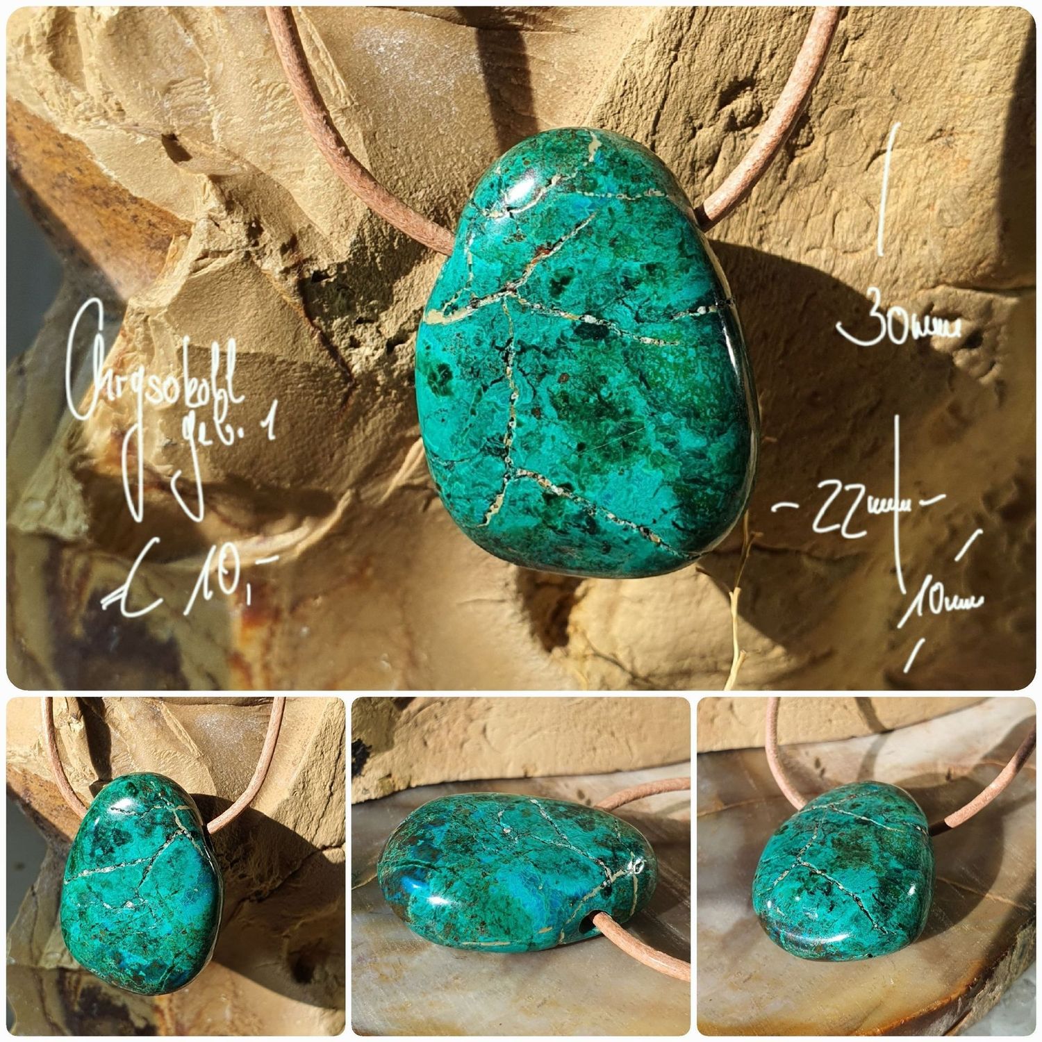 Chrysokoll Tropfen gebohrt (1)