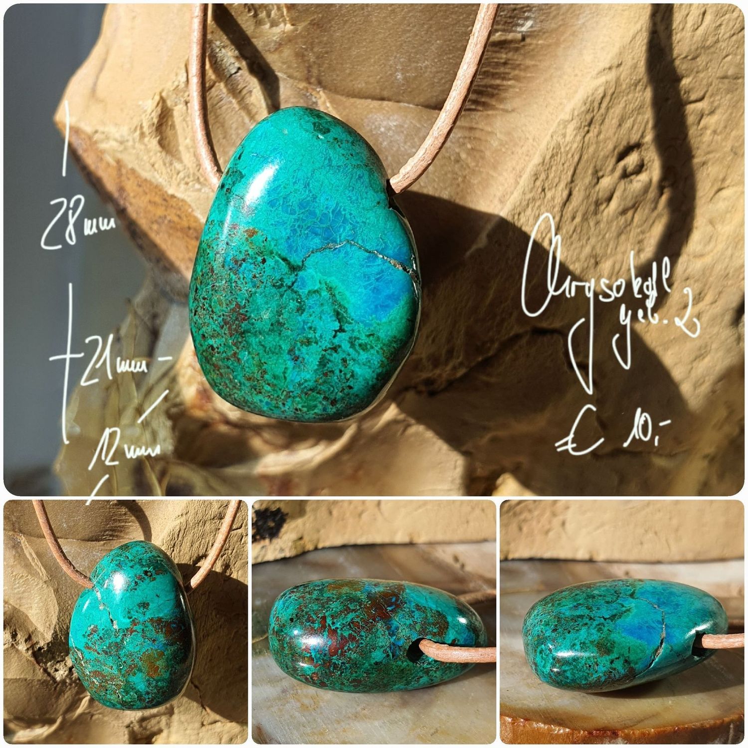 Chrysokoll Tropfen gebohrt (2)