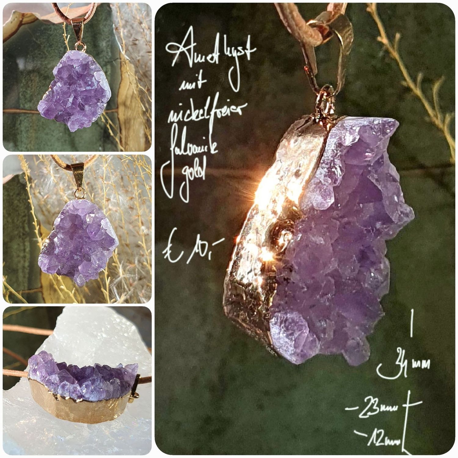 Amethyst mit Nickelfreier Galvanik gold (1)