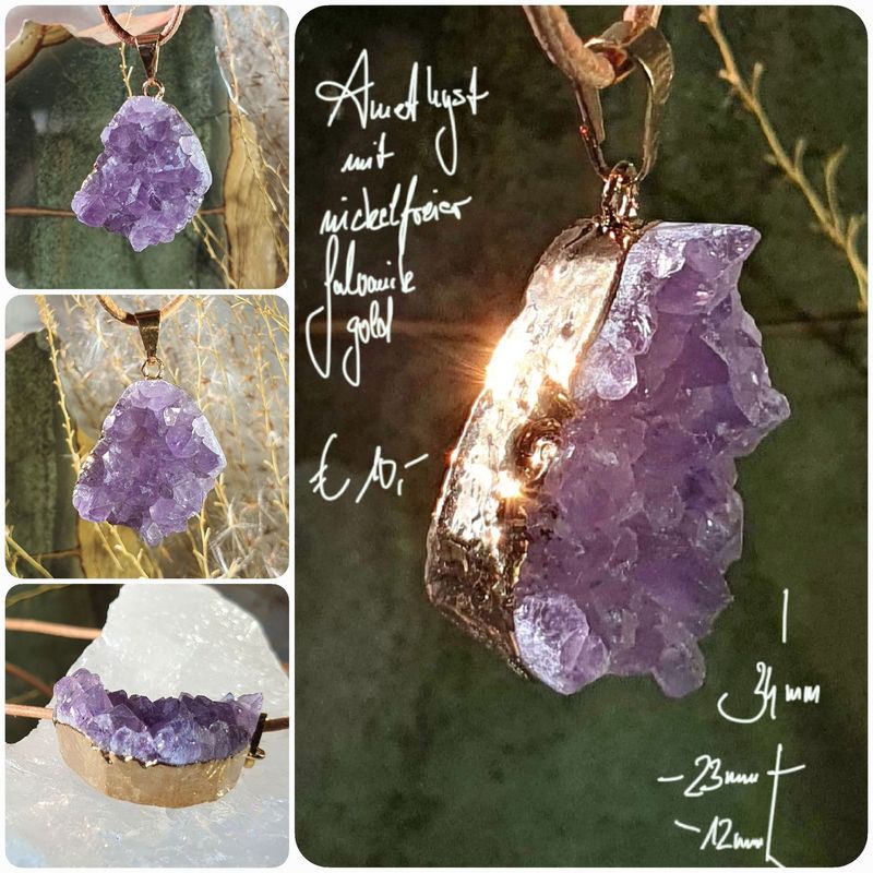 Amethyst mit Nickelfreier Galvanik gold (1) Amethyst mit Nickelfreier Galvanik gold (1)