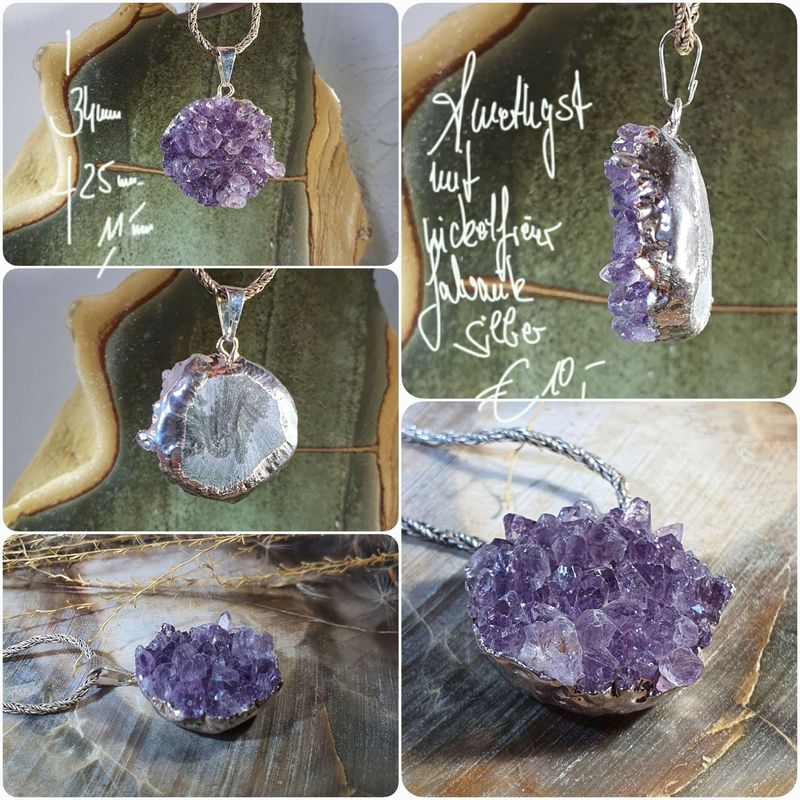Amethyst mit nickelfreier Galvanik silber (6) Amethyst mit nickelfreier Galvanik silber (6)
