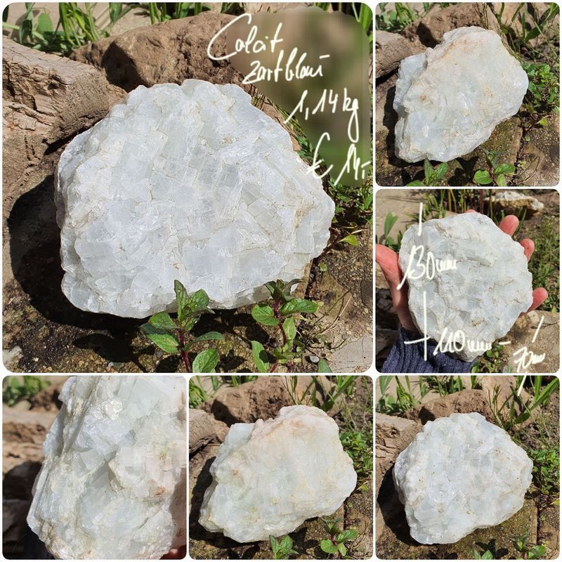 Calcit Rohstein zartblau 1,14 kg Calcit Rohstein zartblau 1,14 kg