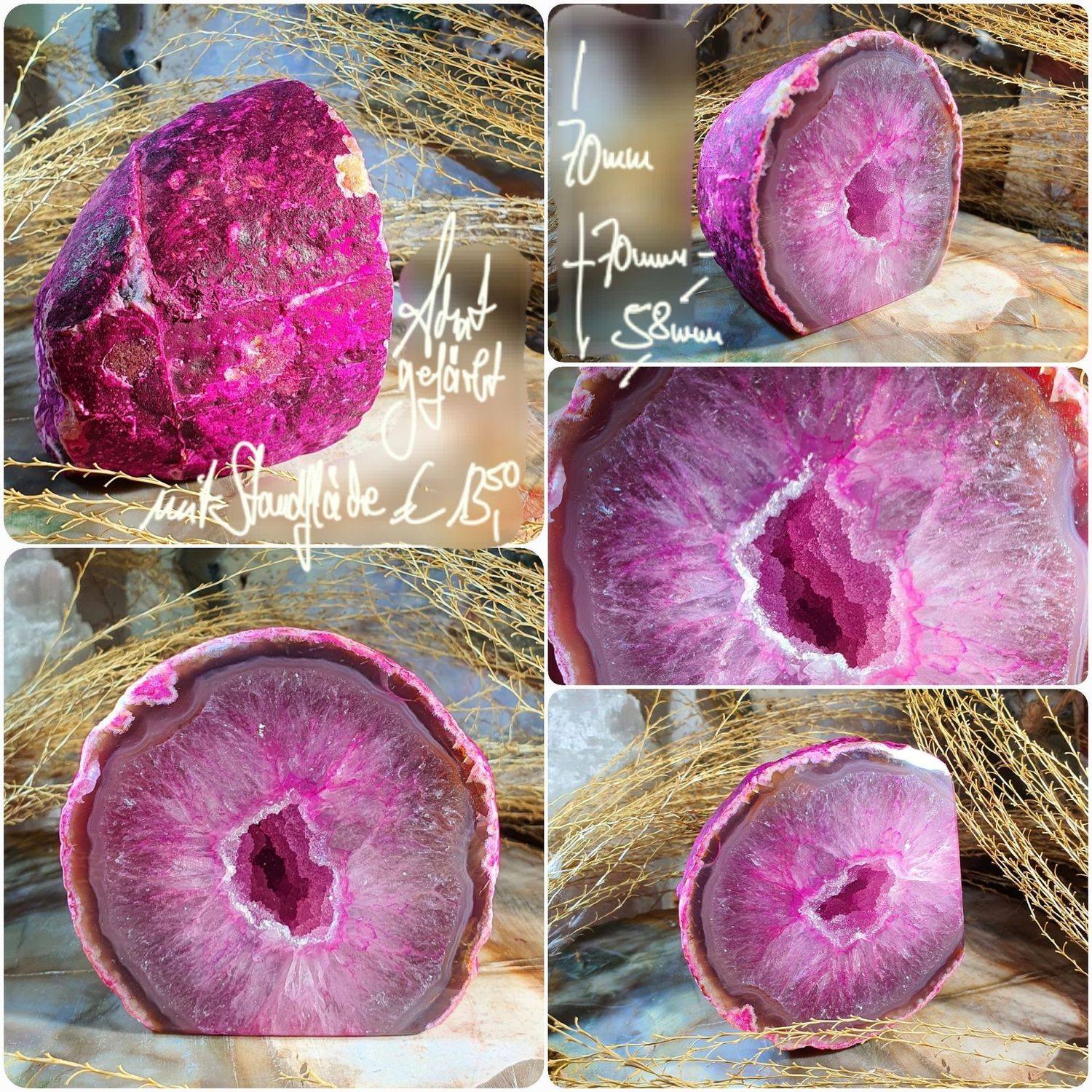 Achat gefärbt mit Standfläche (2)