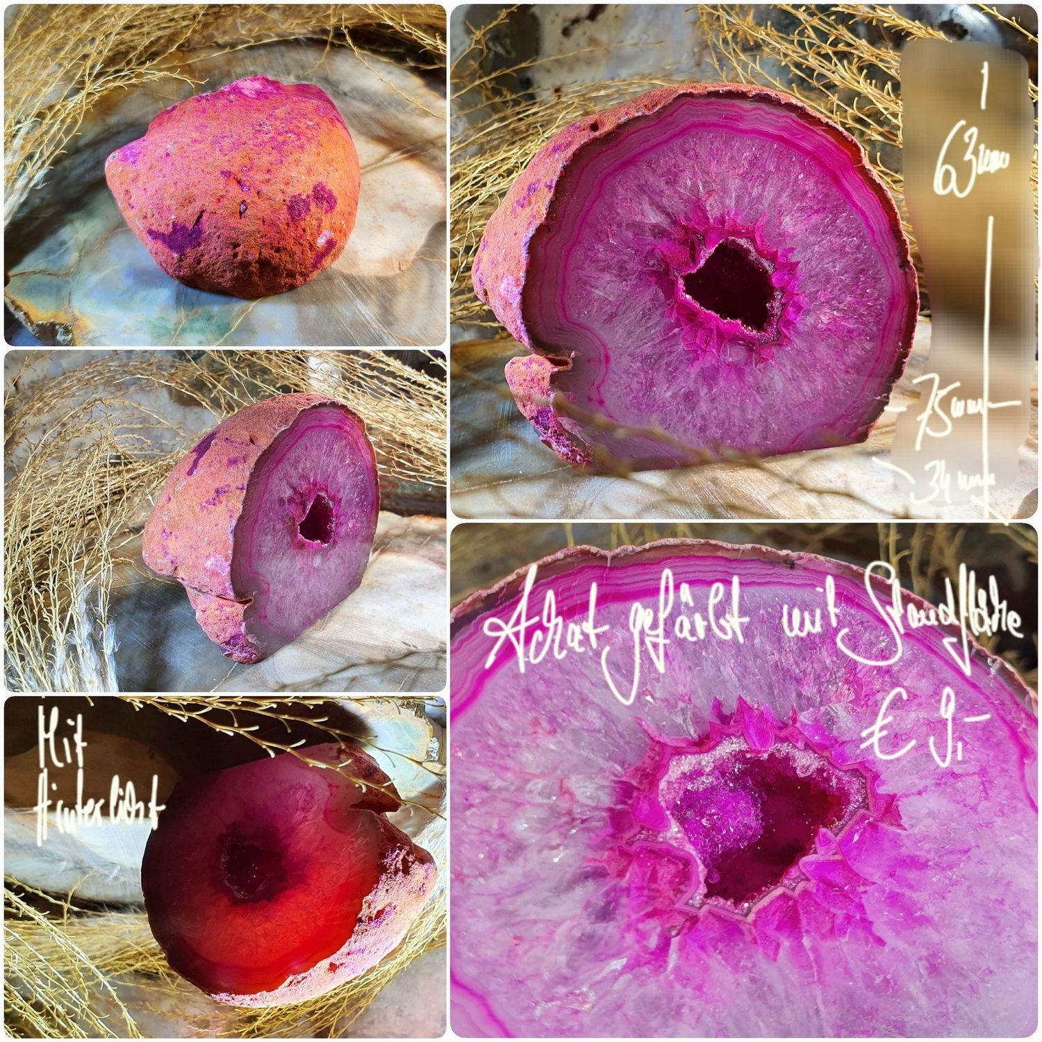 Achat gefärbt mit Standfläche (1)