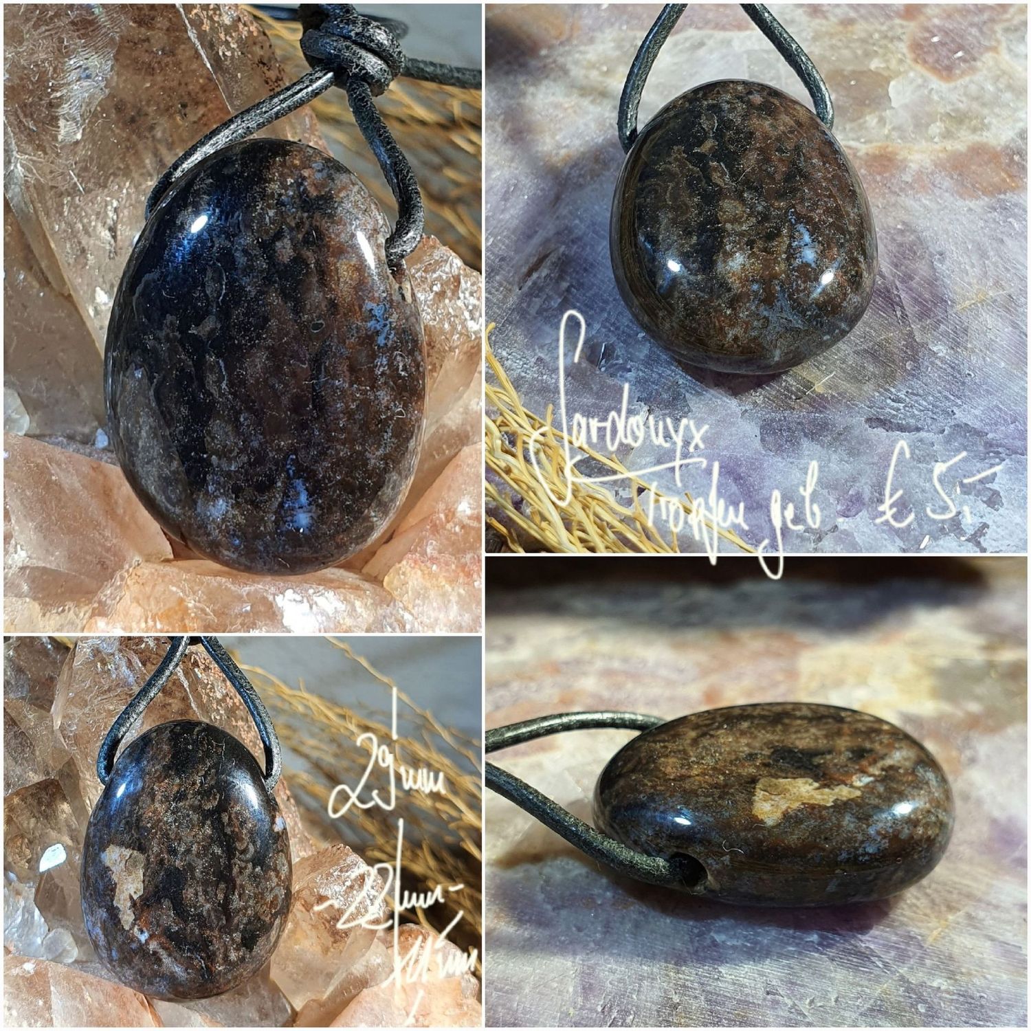 Sardonyx Tropfen gebohrt