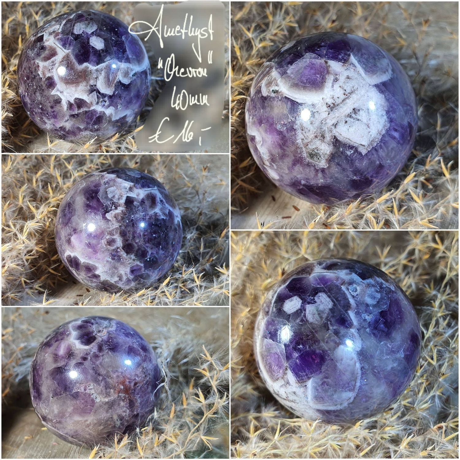 Amethyst "Chevron" Kugel 40 mm
