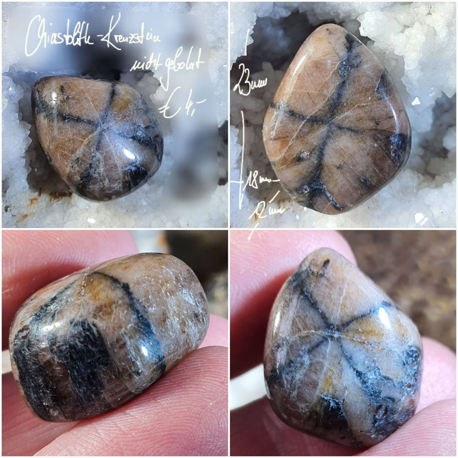 Chiastolith Kreuzstein nicht gebohrt