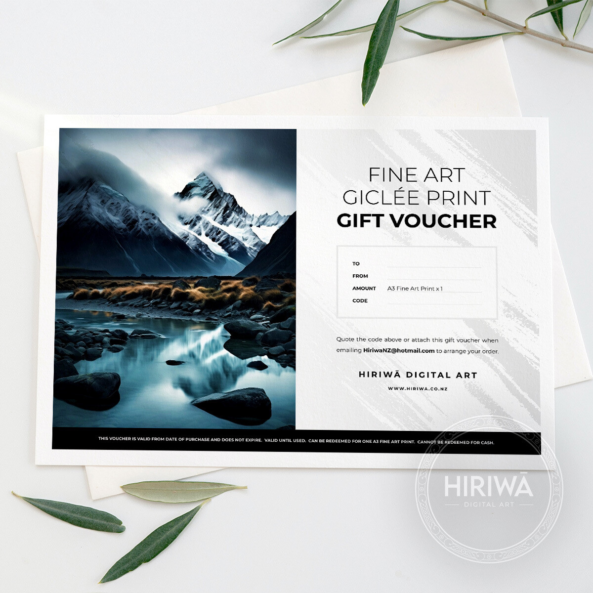 Gift Voucher - A3 Print