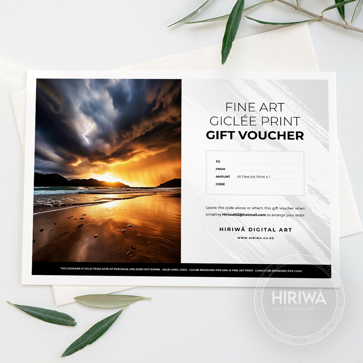 Gift Voucher - A1 Print