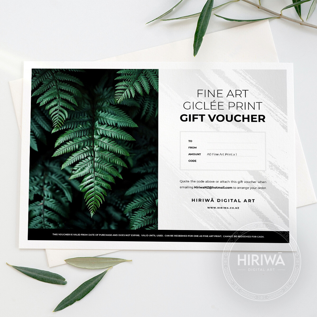 Gift Voucher - A0 Print