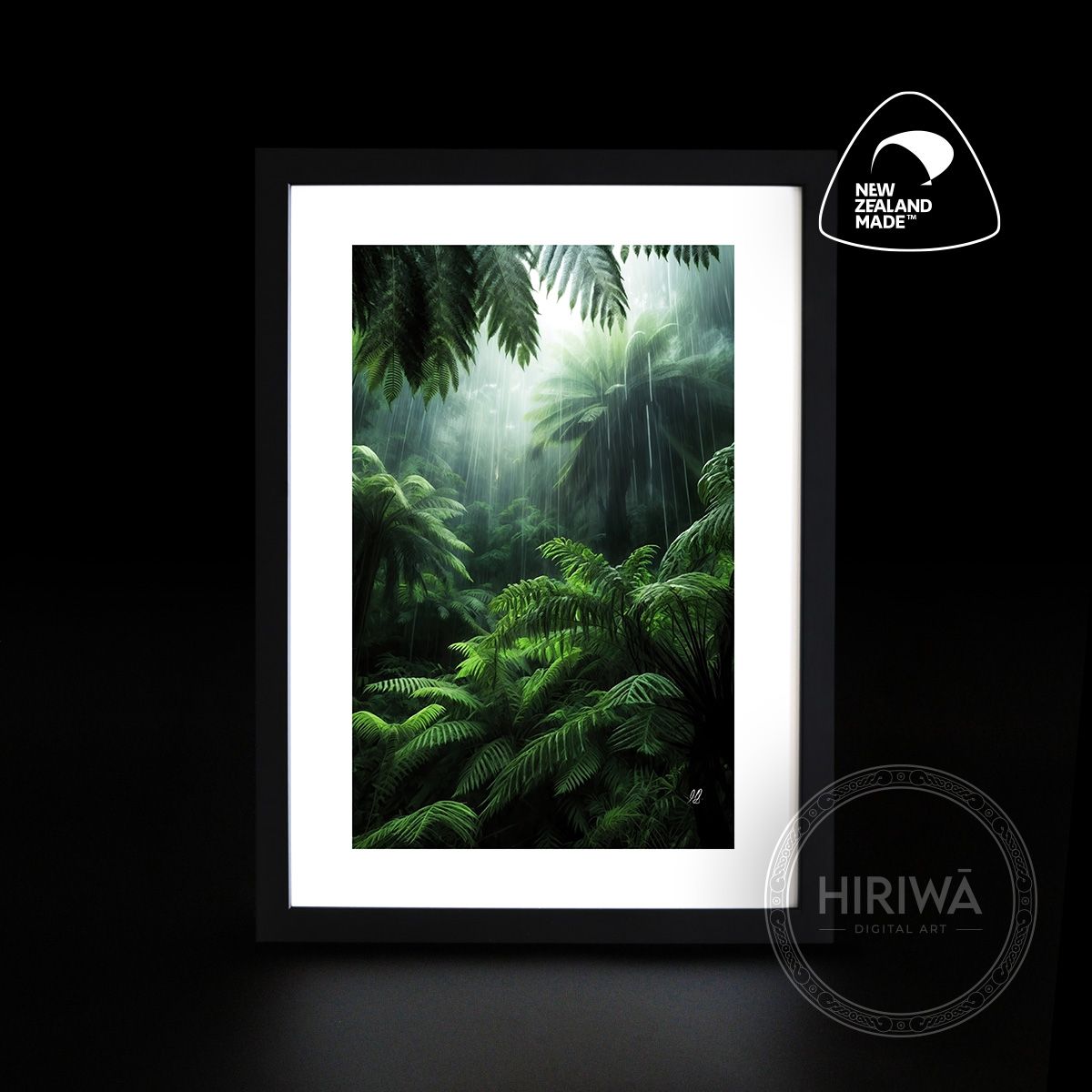 Lush Ferns in the Rain (Print)