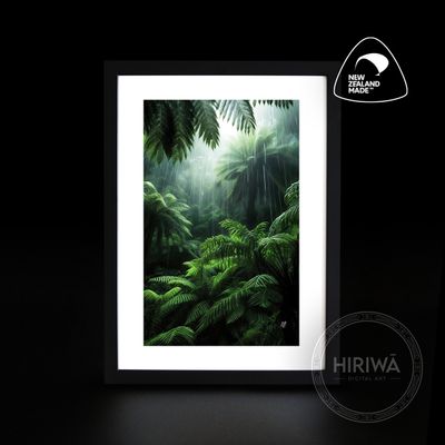 Lush Ferns in the Rain (Print)