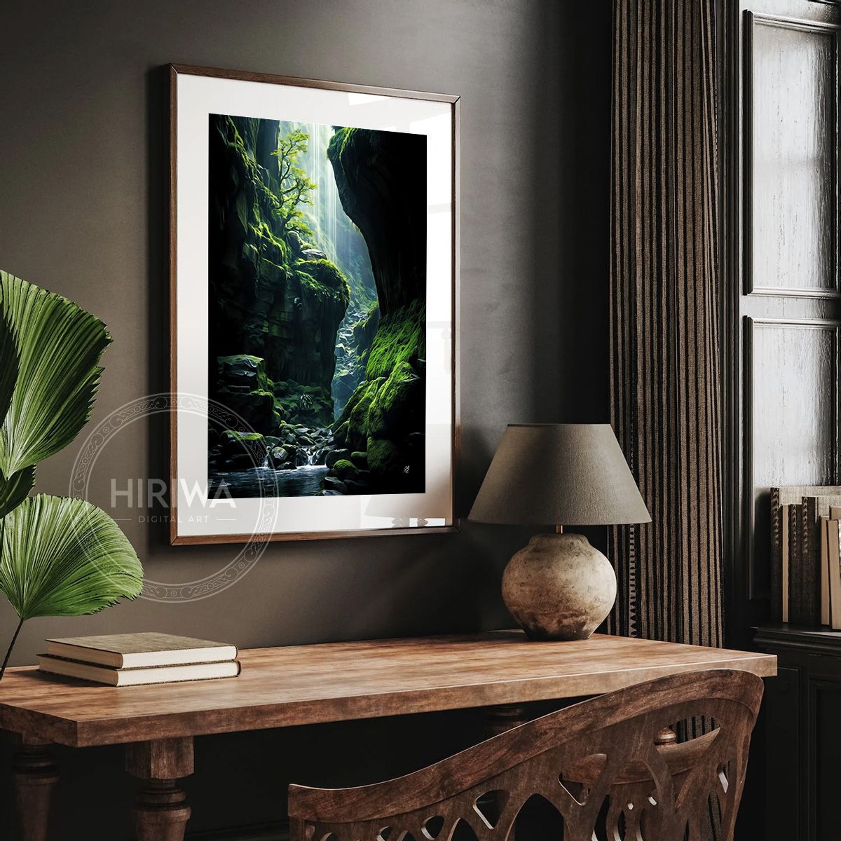Hidden World fine art print displayed in a frame with white border.